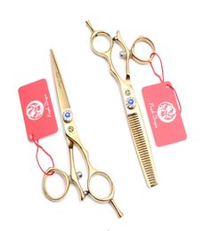 55039039 16cm Titanium Purple Dragon Gold Swivel Handle Cutting Shears Thinning Scissors Hairdressing Scissors Professional9127834