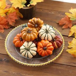 Decorative Flowers 10Pcs Mini Artificial Pumpkin Fake Simulation Vegetabl Happy Halloween Decoration For Home Props DIY Crafts