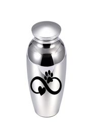 Infinite dog paw print pendant small cremation urn for pet ashes keepsake exquisite pet aluminum alloy ashes holder 5 colors5147077