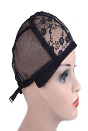 Wig cap for making wigs with adjustable strap on the back weaving cap size glueless wig caps good quality Hair Net Black4619649