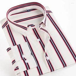 Men's Casual Shirts 10XL Plus Size Long Sleeve Striped Fashion Social Button-down Neck Loose Fit Oversize Business Dress Shirt