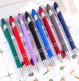 8PCSLot Promotion Ballpoint pen 2 in 1 Stylus Drawing Tablet Pens Capacitive Screen Touch Pen School Office Writing Stationery19592753
