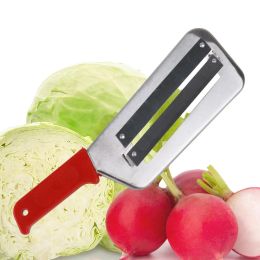 Vegetable Slicer Knife Kitchen Fruit Vegetable Tools Double 2 Blade Slicing Kitchen Knife Fish Scale Cleaner Knive Cabbage Slicer LL