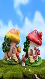 2pcs cartoon mushroom house moss Micro Landscape Terrarium Jardin Decoration fairy garden miniatures gnome bonsai home ornaments9230372