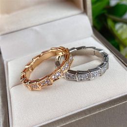 Brand Womens Designer Ring Fashion Rings For Women Original Top Quality Classic Snake Shaped Diamond Ring Luxury Designer Jewerly2172