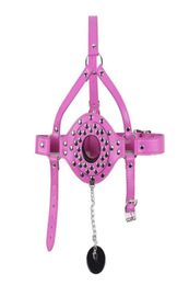 High Quality Sexy Pink Mouth Diver Mask Gimp Plughole Hood Restraints roleplay Adult Sex Toys R972542552