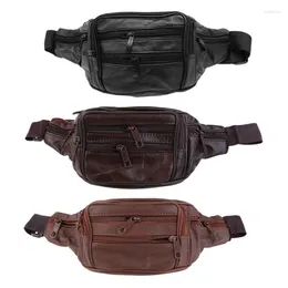 Waist Bags 2024 Men's Vintage Leather Bag Pack Outdoor Hiking Motorcycle