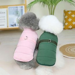 Dog Apparel 2024 Autumn And Winter Stand Collar Traction Buckle Casual Cotton Two-leg Vest Spot Small Medium Cat Clothing