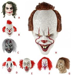 Halloween Scary Clown Mask Long Hair Ghost Scary Mask Props Grudge Ghost Hedging Zombie Mask Realistic Latex Masks Party Decor7447295
