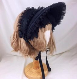 Party Supplies Lolita Gothic Bonnet Hat Vintage Royal Victorian Cosplay Headpiece Lace Cap