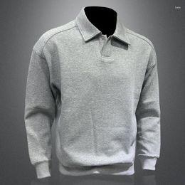 Men's Sweaters 2024 Autumn Winter Polo Collar Sweater One Button Loose Pullover Trendy Solid Color Korean Casual Top