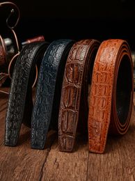 Designer Belts Men High Quality Genuine Leather crocodile grain Strap Luxury No Buckle Business Automatic Belt Ceinture Homme 20127659806