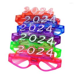 Party Decoration Decor LED Light Gift 2024 Toy Glasses Glowing Flashing Eyeglasses Rave Glow Shutter Shades Eyewear Year Kids Adults