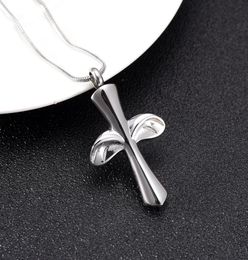 LKJ9976 Silver Tone Cremation Pendant Human Ashes Holder Funeral Urn Casket Stainless Steel Cremation Necklace Men Women7882367