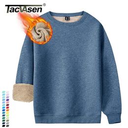 TACVASEN Men's Fleece Crewneck Sweatshirt Warm Sherpa Lined Heavy Thicken Underwear Winter Pullover Tops Shirts No Hood Hoodie 231229