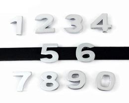 New 8MM Plain Slide numbers quot09quot 20 pcslot Can choose each number Slide Charms Fit DIY Wristband Belt Bracelet LS1105806