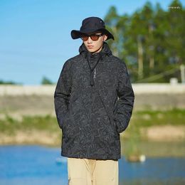 Men's Jackets Autumn Winter Jacket Hooded Zip-up Streetwear Unisex Two-Pieces Sets 3 In 1 Outdoor Hiking Windbreaker Waterproof Coat