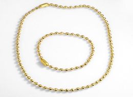 Pendant Necklaces Gold Chain 4mm Round Beads Choker Necklace For Women Mosaic Bead Ball Whole Jewelry Accessories Gifts Nket793525698