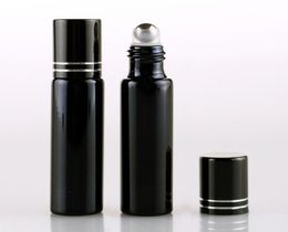 10ml Roll On Glass Bottle Black Gold Silver Fragrances Essential Oil Perfume Bottles With Metal Roller Ball Customizable Logo5080822