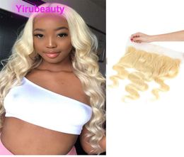 Peruvian Human Hair Blonde Colour 136 Lace Frontal Straight Body Wave Part 613 Pre Plucked Yirubeauty 1426inch1812705