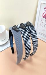 Designer Letter Print Metal Triangle Grid Stripe Headbands Hair bands For Women Girl P Brand Elastic Headband Sports Fitness Headb2232882