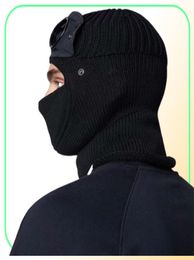 Two lens windbreak hood beanies outdoor cotton knitted windproof men face mask casual male skull caps hats black grey army green h9958767