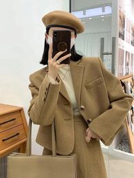 Two Piece Dress UNXX Korea Style Fashionable Tweed Blazer Jacket And Skirt Set For Women Autumn Winter 2024 Female Office Lady