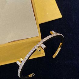 18% OFF Fenjia F Letter Rhinestone Brass Material Adjustable Opening Fashion and High Quality Small Design Bracelet