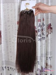 New Arrival Dark Brown 4 Easy Loops Mirco Rings Beads Tipped Human Hair Extensions Indian Remy Straight 100s 05gs Full Head Vol9386255