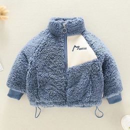 Winter Baby Kids Jacket For Boys Coats Lamb Wool Plus Velvet Thick Coats Christmas Costume For Toddler Children Outwear 1-8 Year 231229