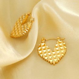 Hoop Earrings Stainless Steel 18k Gold Plated Heart For Women Girl Wedding Party Punk Jewellery Gift E2190