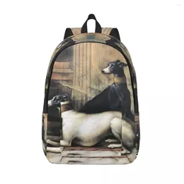 Backpack Greyhounds With Gold Collars Travel Canvas Men Women School Computer Bookbag Sihthound Dog College Student Daypack Bags