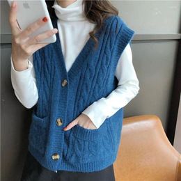 Women's Vests Quality Sweaters For Women In South Korea Autumn Casual Sleeveless Knitted Vest Design Clothing X253