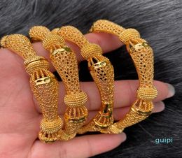 4pcslot Indian Bangles Gold Colour BangleBracelet Dubai Bangles For Women Africa Jewellery Ethiopian Wedding Bride Jewellery Gift CX28368184