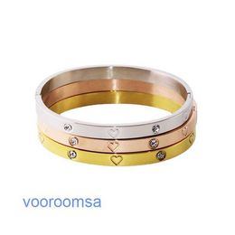 Car tires's Bracelet Womens Fashion Titanium steel 18K gold classic clasp heart shaped fifth generation bracelet Korean version With Original Box