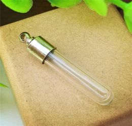 100pieces SCREW CAP tube 356mm glass vial pendant crystal vial pendant glass crystal9299669