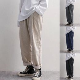 Men's Pants Fashion Young Men Trousers Straight Elastic Waist Solid Color Casual Loose And Comfortable Male Clothing