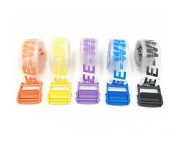 200CM White Colour Transparent Belt Fashions transparent letter alloy industrial Belts UK belt2083246