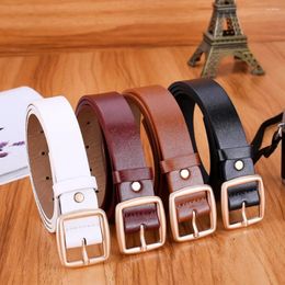 Belts Fashion Women Skinny Waistband Belt Lady Brown Leather Pu For Square Buckle Cinturones Para Mujer