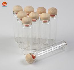 20ml Glass Bottles with Hardwood Cap Cute Glass Bottles Jars Crafts for Wedding Gift Home Decor Jars 100pcs9997792