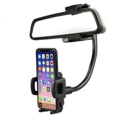 Universal 360° Car Rearview Mirror Mount Stand Holder Cradle For Cell Phone GPS Cell Phone Mounts Holders5639507