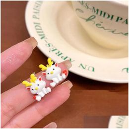 Stud Earrings Fashion Sweet Cute Dragon Animal For Women Girls Exquisite Versatile Year Of The Jewelry Gifts Drop Delivery Otbl0