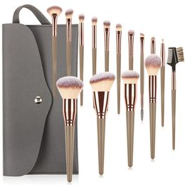 7/10/15Pcs Makeup Brushes Set With Bag Wooden Handle For Eye Shadow Powder Foundation Lip Professional Beauty Tool Make Up Brush240102