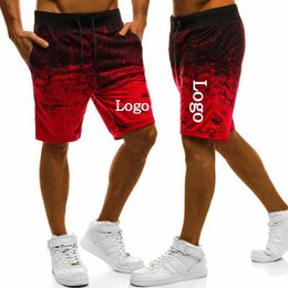 Men's Shorts Custom Your Logo Summer Male Fashion Breathing Sports Casual Short Comfortable Loose Fitness Elastic Waist Beach