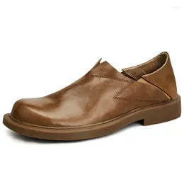 Dress Shoes Soft Leather Mens Luxury Handmade Quality 2024 Spring Designer Genuine British Business Social Loafers Man
