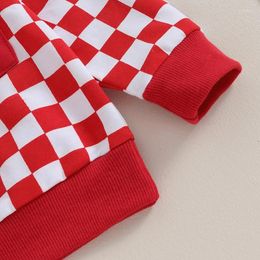 Clothing Sets Toddler Baby Boys 2Pcs Spring Fall Outfit Long Sleeve Checkerboard Sweatshirt Elastic Waist Pants Casual