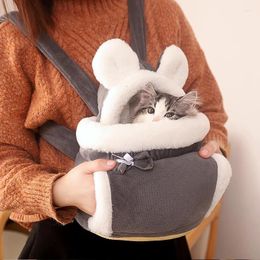 Cat Carriers Carrier Bag Pet Puppy Dog Backpack Winter Warm Carring Pets Cage Walking Outdoor Travel Kitten Hanging Chest