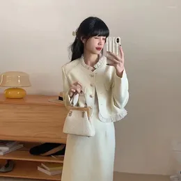 Two Piece Dress UNXX Autumn Korean Style INS Ruffled Jacket High-Waisted Skirt Sweet Temperament Gentle Chic Small Suit For Women