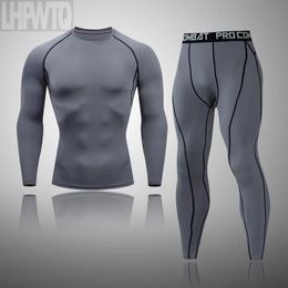 Underpants Men Thermal Underwear Sets Winter Ski Long Sleeve Tops Long Pants Tracksuit Sports Tactical Training Fiess Thermo Underwear