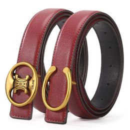 Designer Celina Belt For Women Popular On The Internet High-end Leather Belt For Women Versatile Decoration Leather Arc De Triomphe Smooth Buttoned Pants Belt